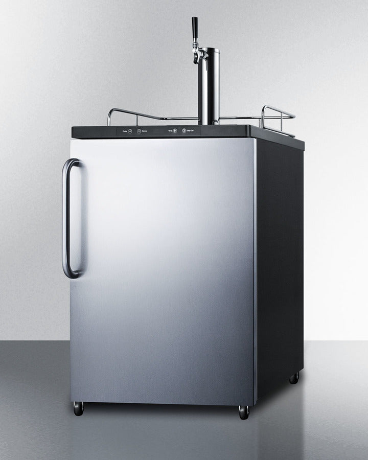 Built-In  Beer Dispenser, Auto Defrost With Digital Thermostat, Stainless Steel Door, Towel Bar Handle, And Black Cabinet - SBC635MBISSTB Summit