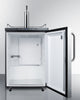 Freestanding Commercially Listed Beer Dispenser, Auto Defrost With Digital Thermostat, Stainless Steel Door, Towel Bar Handle, And Black Cabinet - SBC635M7SSTB Summit Commercial