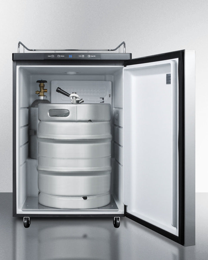 Built-In Commercially Listed Beer Dispenser, Auto Defrost With Digital Thermostat, Stainless Steel Door, Horizontal Handle, And Black Cabinet - SBC635MBI7NKSSHH Summit Commercial