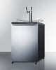 Freestanding Commercially Listed Dual Tap Beer Dispenser, Auto Defrost With Digital Thermostat, Stainless Steel Door, Horizontal Handle, And Black Cabinet - SBC635M7SSHHTWIN Summit Commercial
