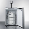 Freestanding  Outdoor Beer Dispenser, Auto Defrost With Digital Thermostat, Stainless Steel Wrapped Exterior, Horizontal Handle, And Dual Tap System - SBC635MOSHHTWIN Summit