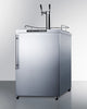 Freestanding Commercially Listed Dual Tap Outdoor Beer Dispenser, Auto Defrost With Digital Thermostat, Stainless Steel Wrapped Exterior, And Thin Handle - SBC635MOS7HVTWIN Summit Commercial