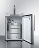 Freestanding  Outdoor Beer Dispenser, Auto Defrost With Digital Thermostat, Stainless Steel Wrapped Exterior, And Thin Handle - SBC635MOSHV Summit