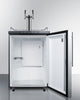 Built-In  Beer Dispenser, Auto Defrost With Digital Thermostat, Dual Tap System, Stainless Steel Door, Thin Handle, And Black Cabinet - SBC635MBISSHVTWIN Summit