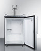 Built-In Commercially Listed Beer Dispenser, Auto Defrost With Digital Thermostat, Dual Tap System, Stainless Steel Door, Thin Handle, And Black Cabinet - SBC635MBI7SSHVTWIN Summit Commercial