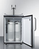 Freestanding Dual Tap  Beer Dispenser, Auto Defrost With Digital Thermostat, Ss Wrapped Door, Towel Bar Handle, And Black Cabinet - SBC635MSSTBTWIN Summit