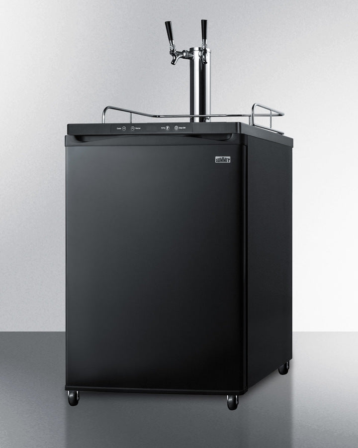 Built-In  Beer Dispenser, Auto Defrost With Digital Thermostat, Dual Tap System, And Black Exterior Finish - SBC635MBITWIN Summit