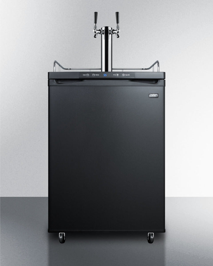 Built-In  Beer Dispenser, Auto Defrost With Digital Thermostat, Dual Tap System, And Black Exterior Finish - SBC635MBITWIN Summit
