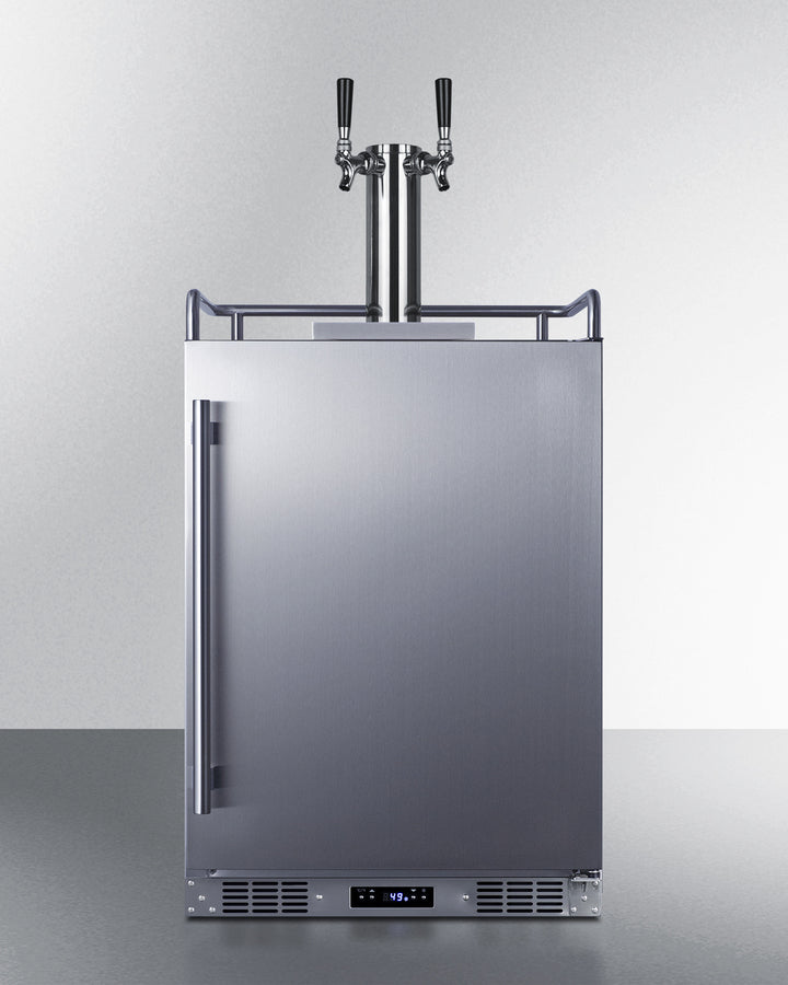Built-In Commercially Approved Dual Tap Cold Brew Kegerator In Stainless Steel - SBC682CFTWIN Summit