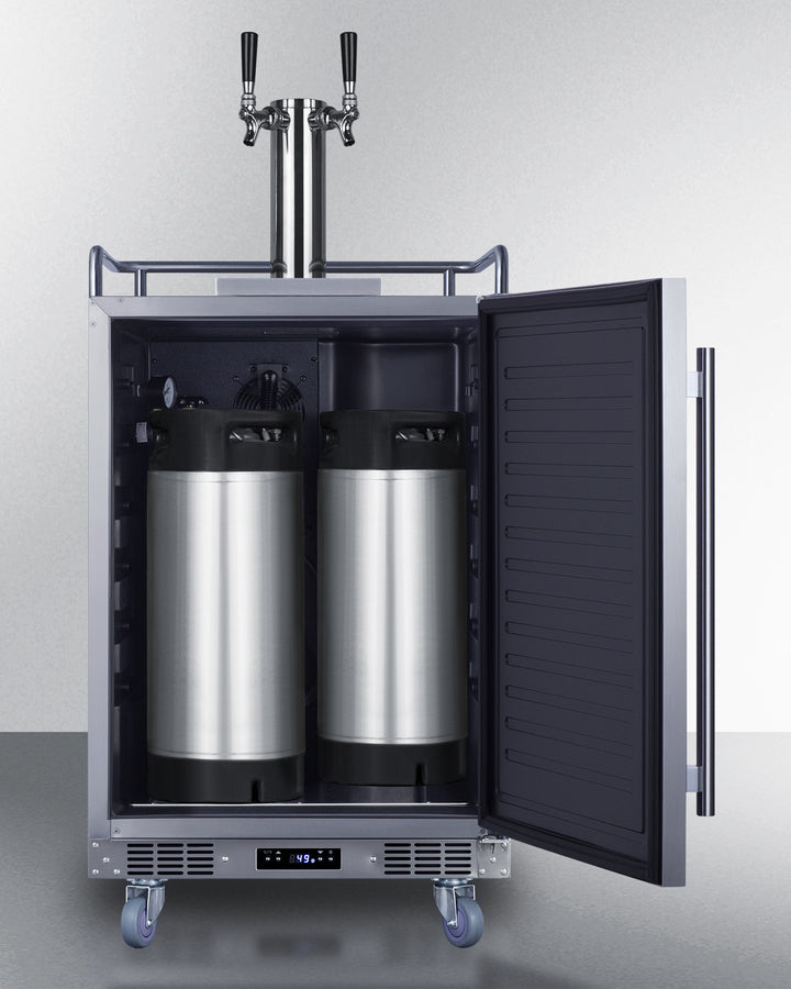 Built-In Commercially Approved Dual Tap Cold Brew Kegerator In Stainless Steel - SBC682CFTWIN Summit