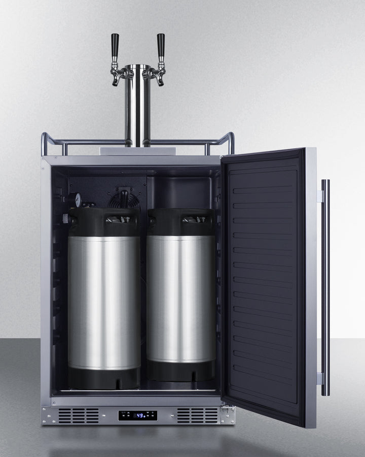 Built-In Commercially Approved Dual Tap Cold Brew Kegerator In Stainless Steel - SBC682CFTWIN Summit