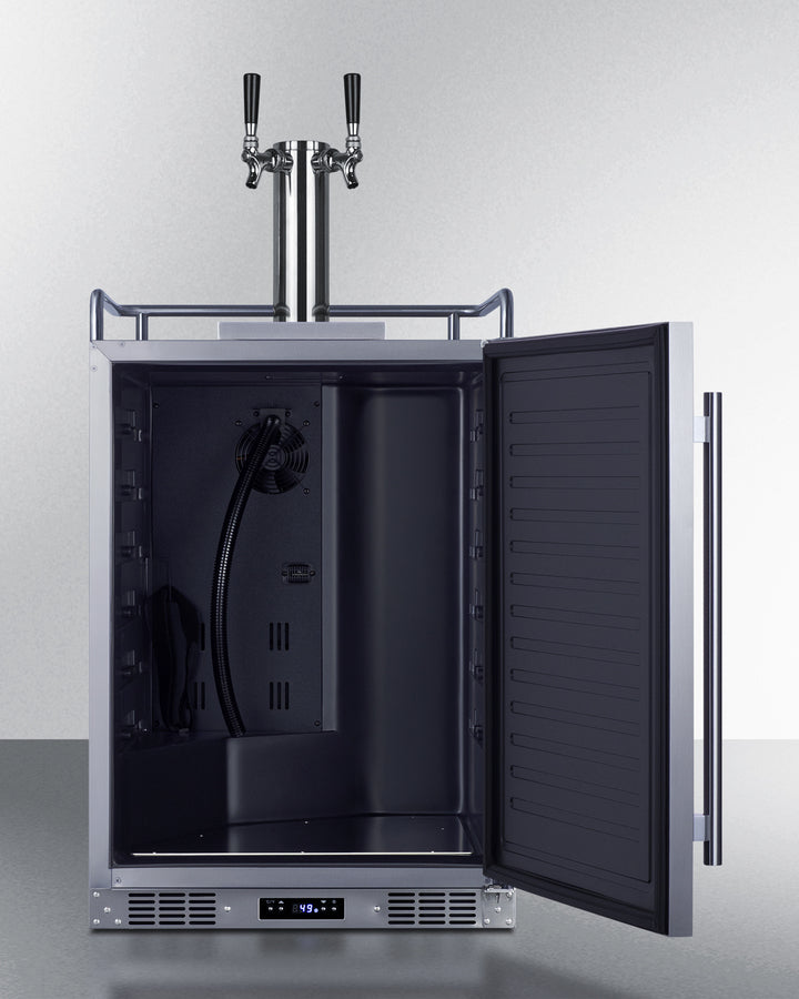 Built-In Commercially Approved Dual Tap Cold Brew Kegerator In Stainless Steel - SBC682CFTWIN Summit