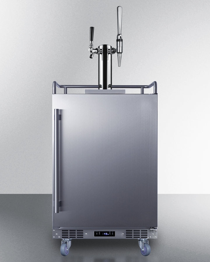 Built-In Commercially Approved Dual Tap Combo Cold Brew And Nitro Coffee Kegerator In Stainless Steel - SBC682CMTWIN Summit