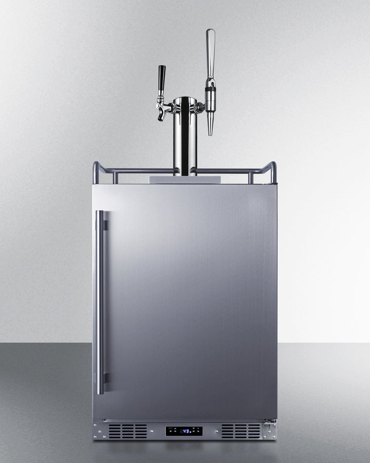 Built-In Commercially Approved Dual Tap Combo Cold Brew And Nitro Coffee Kegerator In Stainless Steel - SBC682CMTWIN Summit