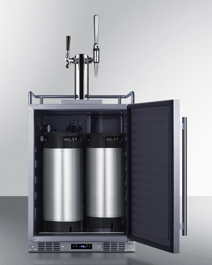 Built-In Commercially Approved Dual Tap Combo Cold Brew And Nitro Coffee Kegerator In Stainless Steel - SBC682CMTWIN Summit