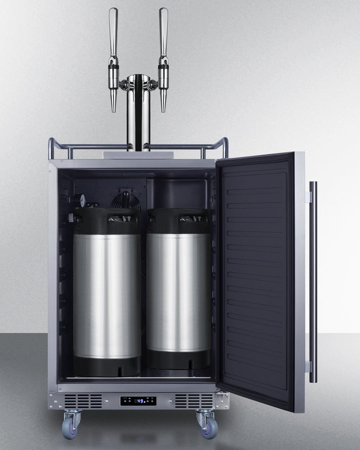 Built-In Commercially Approved Dual Tap Nitro Coffee Kegerator In Stainless Steel - SBC682NCFTWIN Summit