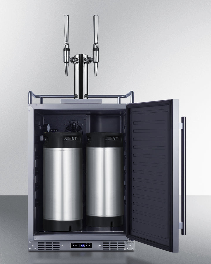 Built-In Commercially Approved Dual Tap Nitro Coffee Kegerator In Stainless Steel - SBC682NCFTWIN Summit