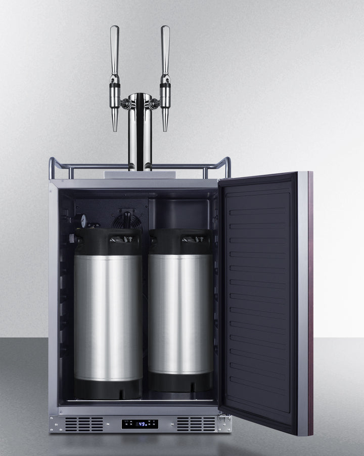 Built-In Commercially Approved Dual Tap Nitro Coffee Kegerator In Stainless Steel With Panel-Ready Door - SBC682PNRNCFTWIN Summit