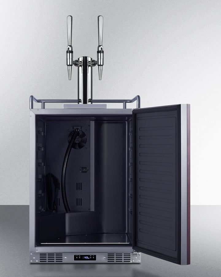 Built-In Commercially Approved Dual Tap Nitro Coffee Kegerator In Stainless Steel With Panel-Ready Door - SBC682PNRNCFTWIN Summit