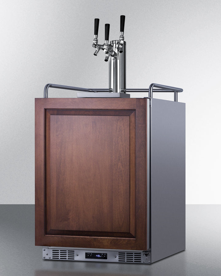 Built-In Undercounter Triple Tap Beer Kegerator In Complete Stainless Steel With Panel-Ready Door - SBC682PNRTRIPLE Summit