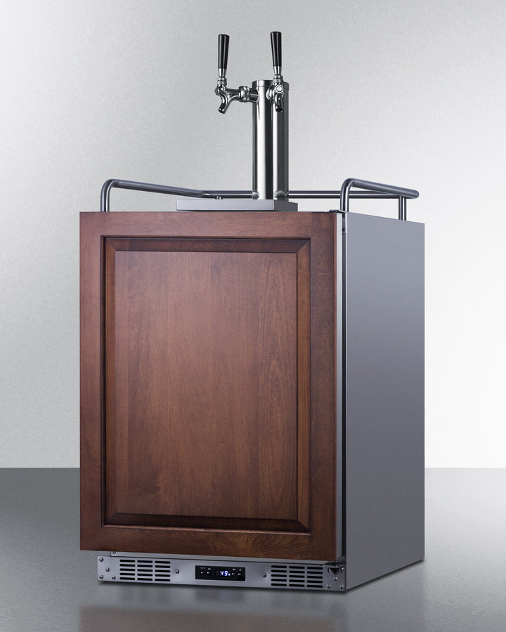 Built-In Commercially Approved Dual Tap Wine Kegerator In Stainless Steel With Panel-Ready Door - SBC682PNRWKDTWIN Summit