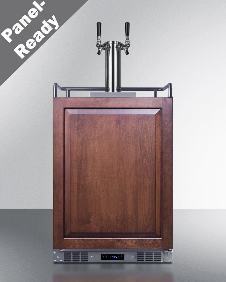 Built-In Commercially Approved Dual Tap Wine Kegerator In Stainless Steel With Panel-Ready Door - SBC682PNRWKDTWIN Summit
