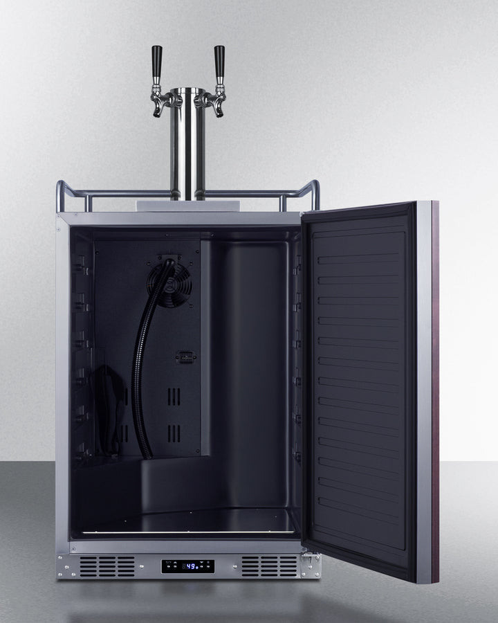 Built-In Commercially Approved Dual Tap Wine Kegerator In Stainless Steel With Panel-Ready Door - SBC682PNRWKDTWIN Summit