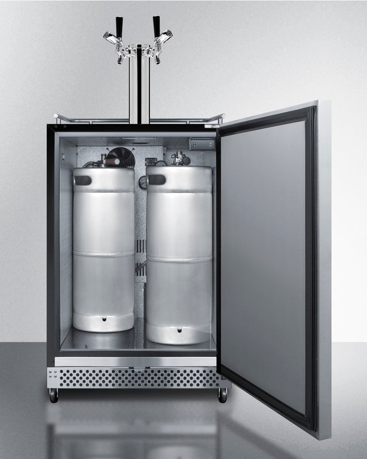 Commercial Indoor/Outdoor Beer Dispenser With Dual Tap Kit And 2 Taplocks Included - SBC696OSTWINTL Summit Commercial