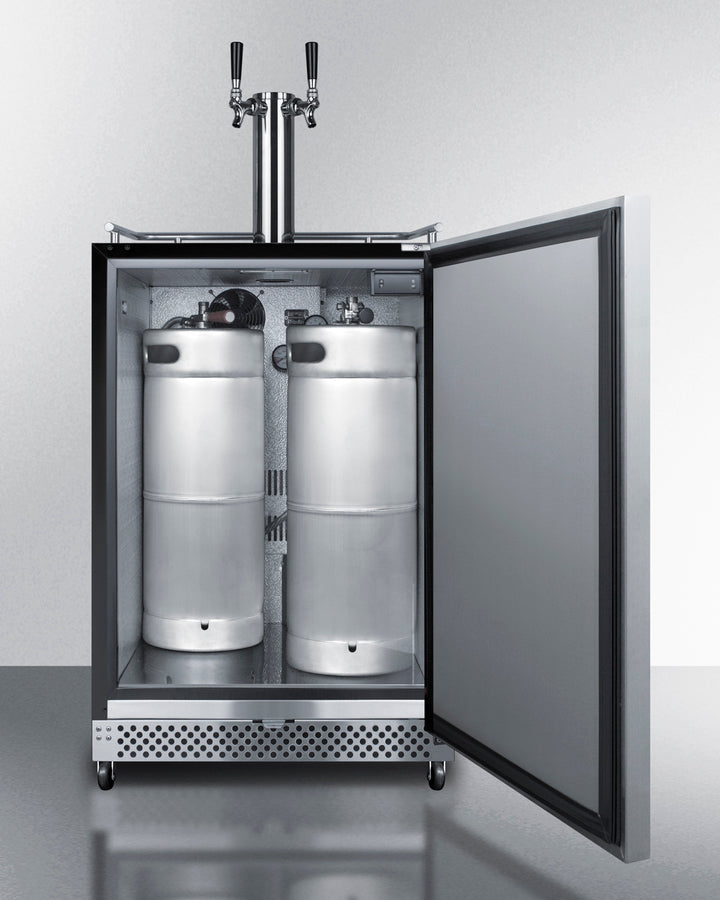 Commercial Indoor/Outdoor Beer Dispenser With Dual Tap Kit Included - SBC696OSTWIN Summit Commercial