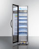 Commercial Glass Door Beverage Center In Slim Fit With Stainless Steel Interior & Exterior, Left Hand Door Swing - SCR1105LH Summit Commercial