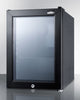 Compact Commercial Beverage Center With Glass Door, Lock, And Black Cabinet - SCR114L Summit Commercial