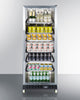 Commercial Mini Reach-In Beverage Center With Glass Door, Black Cabinet, And Dolly - SCR1156RI Summit Commercial
