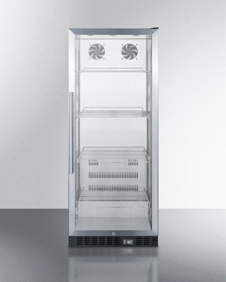 Commercial Beverage Merchandiser With 11 Cu.Ft. Capacity, Stainless Steel, Self-Closing Door, Digital Thermostat, And Ss Wrapped Cabinet - SCR1156CSS Summit Commercial