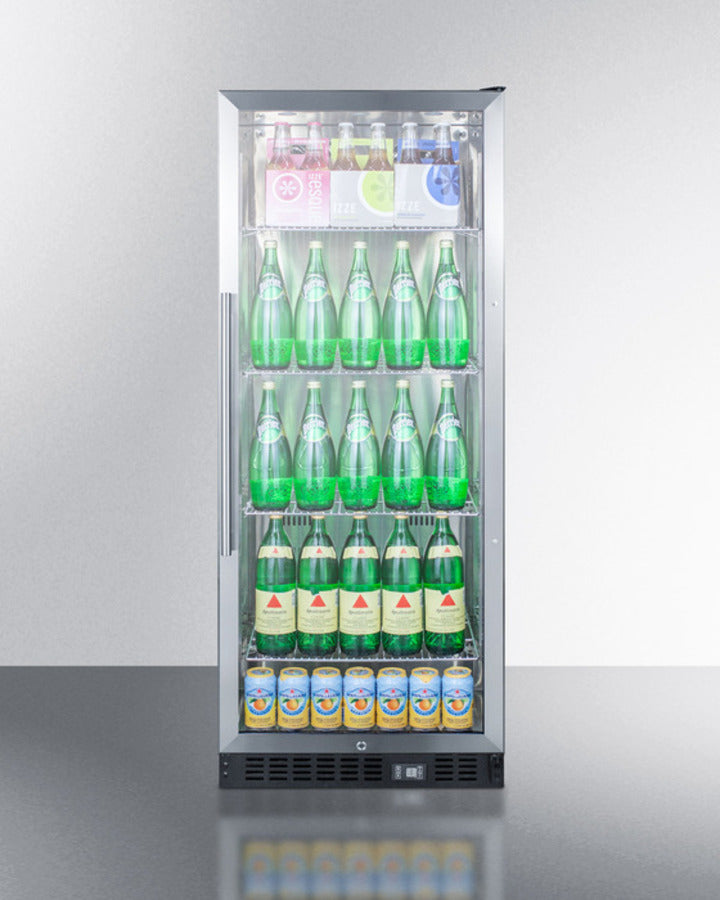 Commercial Beverage Merchandiser With 11 Cu.Ft. Capacity, Stainless Steel, Self-Closing Door, Digital Thermostat, And Ss Wrapped Cabinet - SCR1156CSS Summit Commercial