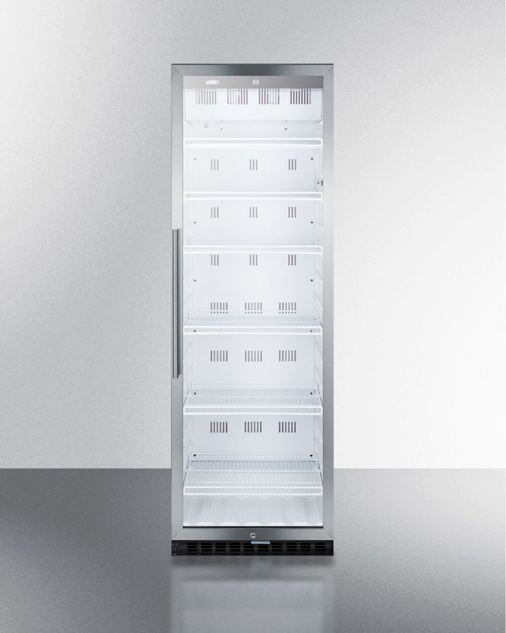 Commercial Beverage Merchandiser With 12.6 Cu.Ft. Capacity, Digital Thermostat, Self-Closing Door, And Stainless Steel Cabinet - SCR1400WCSS Summit Commercial