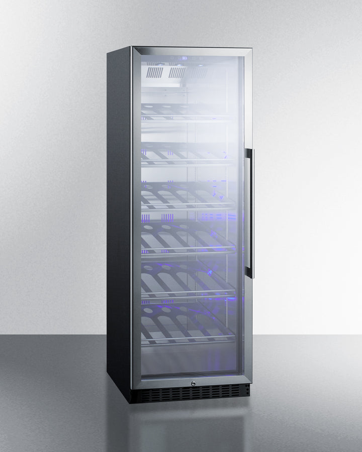 Commercial Full-Size Wine Cellar With Champagne Style Shelving - SCR1401LHCH Summit Commercial