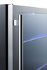 Built-In Undercounter Beverage Refrigerator With Seamless Trimmed Glass Door, Digital Controls, Lock, And Black Cabinet - SCR2466B Summit