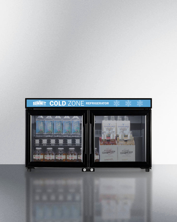 36'' Wide Back Bar Countertop Commercial Beverage Center With French Doors And Front Lock - SCR3502DLL Summit Commercial