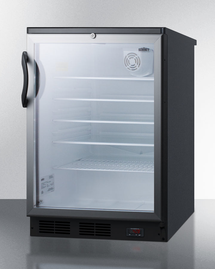 Commercial Glass Door Craft Beer And Wine Refrigerator For Freestanding Use, With Digital Thermostat, Black Cabinet, And Lock - SCR600BGLDTPUB Summit Commercial