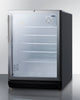 Commercial 5.5 Cu.Ft. Beverage Center On 1'' High Casters With Stainless Steel Work Surface And Front Lock - SCR600BGLMBL Summit Commercial