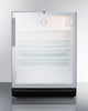 Commercial 5.5 Cu.Ft. Beverage Center On 1'' High Casters With Stainless Steel Work Surface And Front Lock - SCR600BGLMBL Summit Commercial