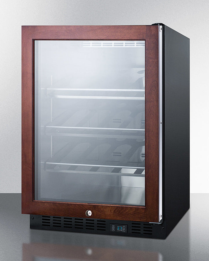 Commercial Built-In Undercounter Wine Cellar With Champagne Style Shelving And Panel-Ready Glass Door - SCR610BLCHPNR Summit Commercial