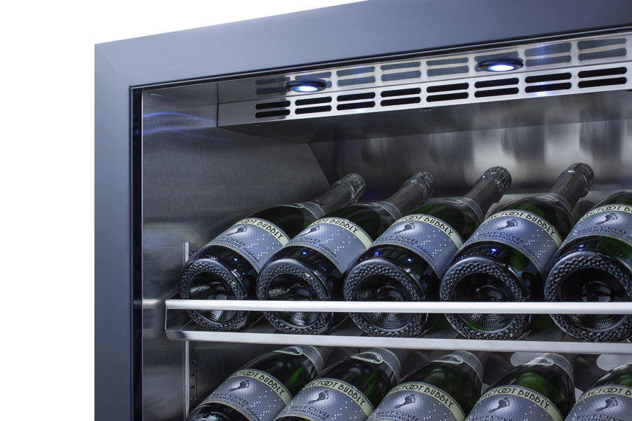 Commercial Built-In Undercounter Wine Cellar With Champagne Style Shelving - SCR610BLCH Summit Commercial