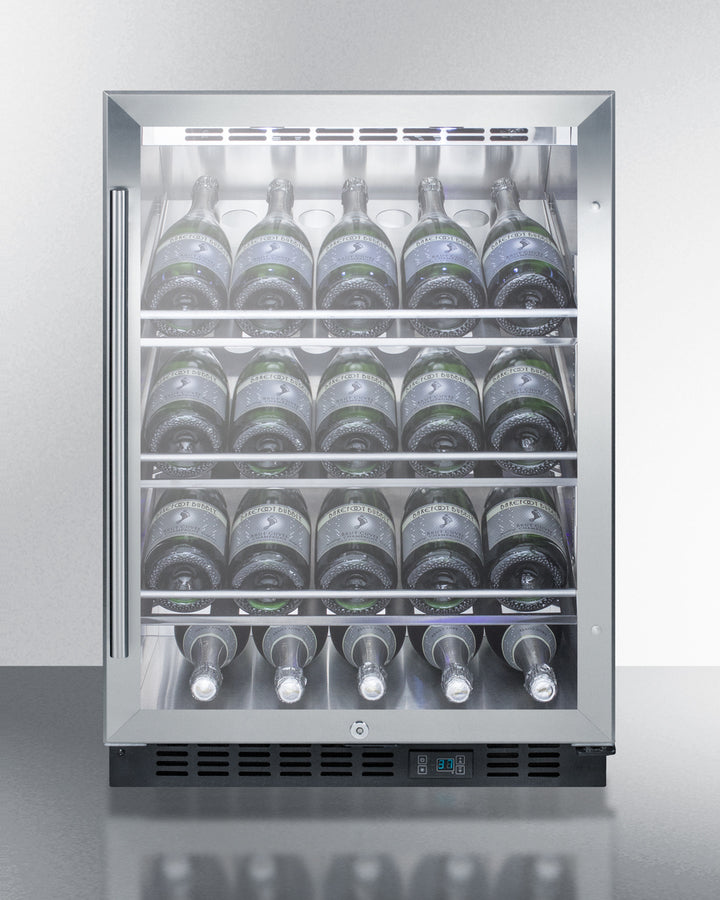 Commercial Built-In Undercounter Wine Cellar With Champagne Style Shelving - SCR610BLCH Summit Commercial