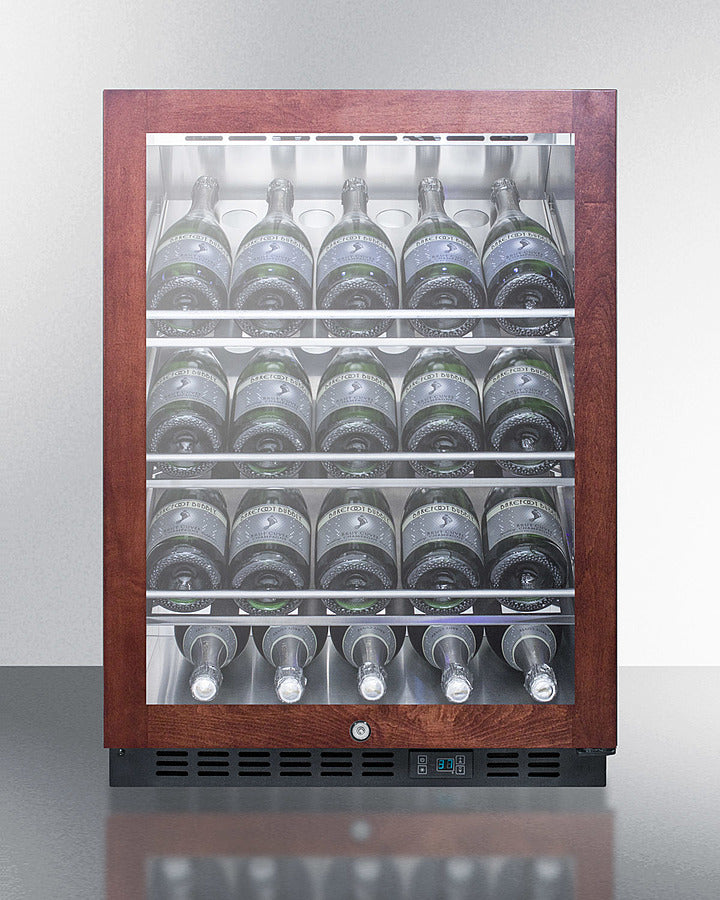 Commercial Built-In Undercounter Wine Cellar With Champagne Style Shelving And Panel-Ready Glass Door - SCR610BLCHPNR Summit Commercial