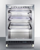 Mini Reach-In Beverage Center With Black Cabinet, Glass Door, And Dolly - SCR610BLRI Summit Commercial