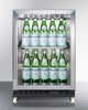 Mini Reach-In Beverage Center With Black Cabinet, Glass Door, And Dolly - SCR610BLRI Summit Commercial