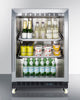 Mini Reach-In Beverage Center With Black Cabinet, Glass Door, And Dolly - SCR610BLRI Summit Commercial