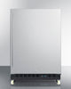Mini Reach-In Beverage Center With Black Cabinet, Stainless Steel Door, And Dolly - SCR610BLSDRI Summit Commercial