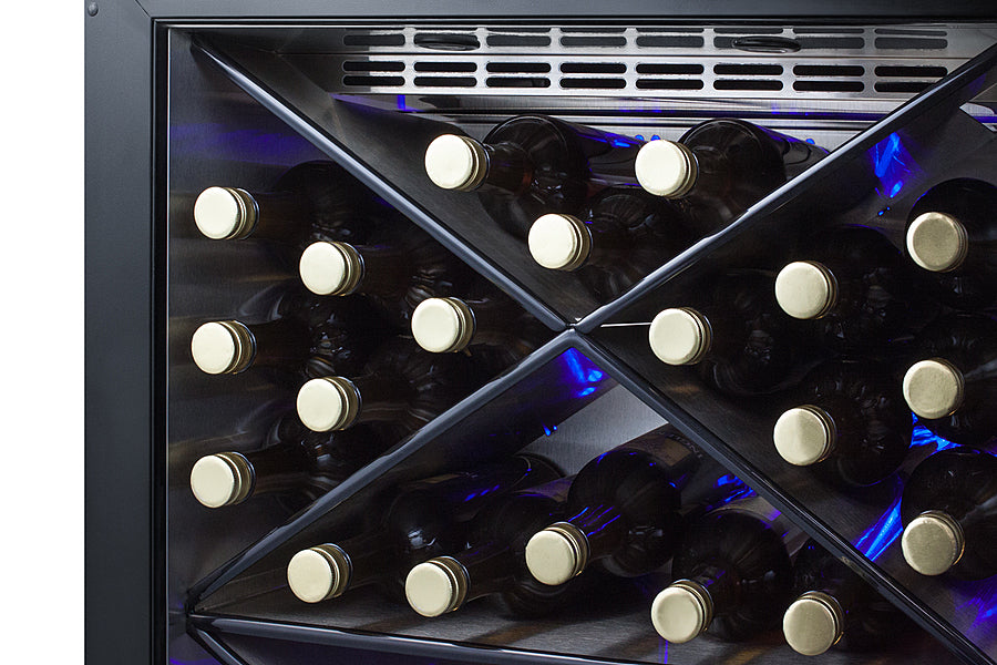 Commercial Built-In Undercounter Wine Cellar With Diamond Style Shelving - SCR610BLX Summit Commercial